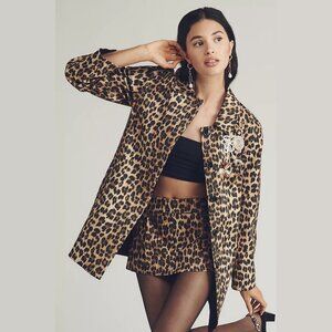 NEW Mare Mare - Size Large Women's Leopard Mini Skort Shorts - Leopard